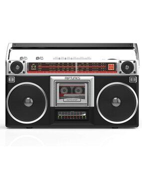 Retro Boombox Radio Cassette Player, AM/FM, Wireless Streaming, USB/Micro SD